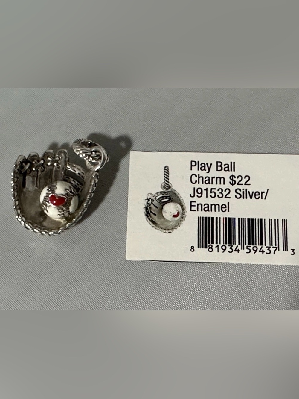 ⚾️ BRIGHTON Baseball Charm/Pendant for Charm Bracelet or Necklace!